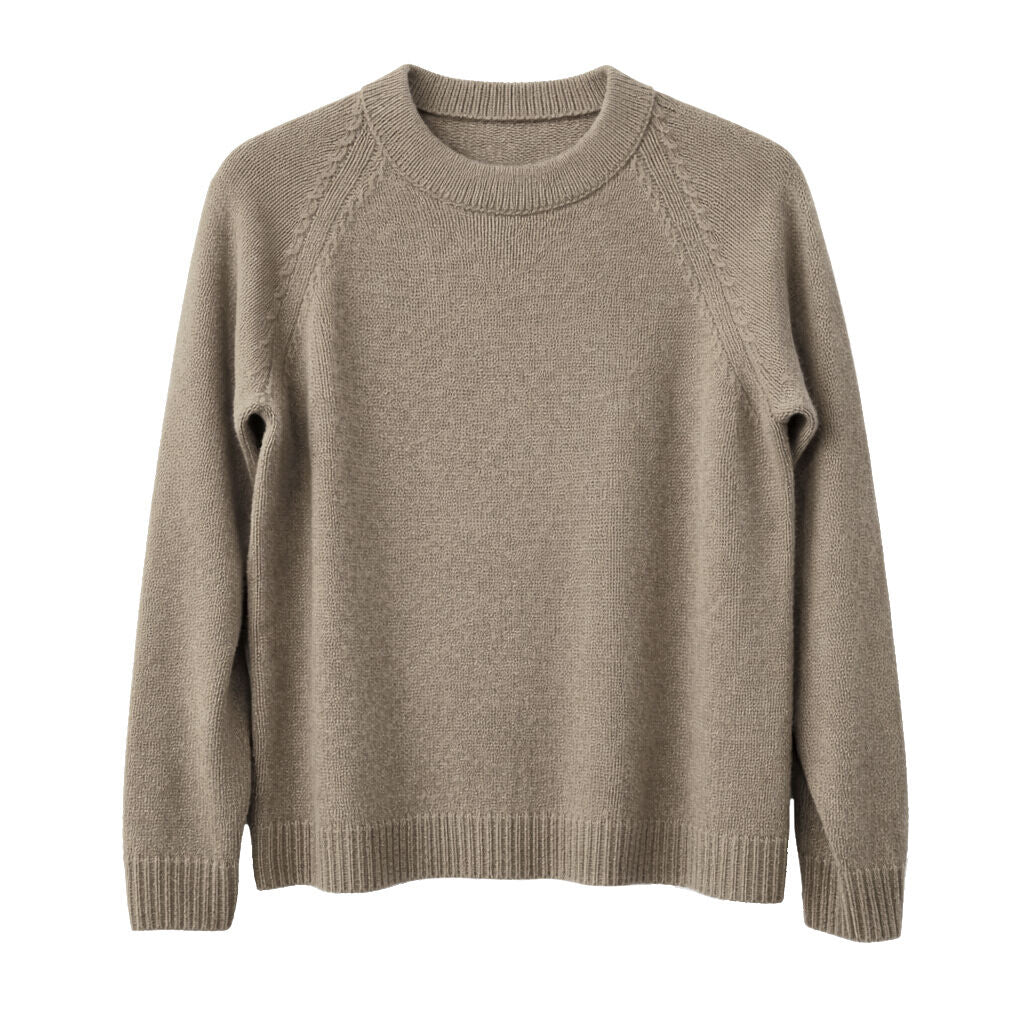 idyl Womens Cashmere Wool Funnel Neck Jumper - Green (Chunky Knit Pullover Sweater)