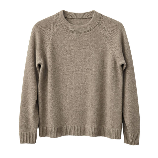 idyl Womens Cashmere Wool Funnel Neck Jumper - Green (Chunky Knit Pullover Sweater)