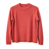 idyl Womens Cashmere Wool Funnel Neck Jumper - Orange (Chunky Knit Pullover Sweater)