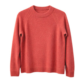 idyl Womens Cashmere Wool Funnel Neck Jumper - Orange (Chunky Knit Pullover Sweater)