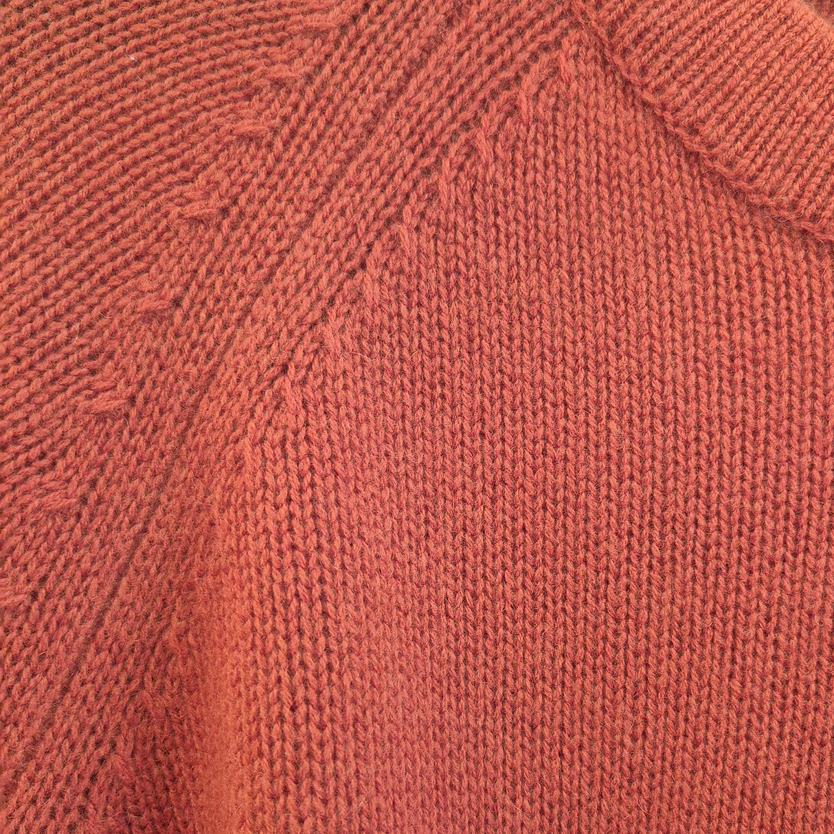 idyl Womens Cashmere Wool Funnel Neck Jumper - Orange (Chunky Knit Pullover Sweater)