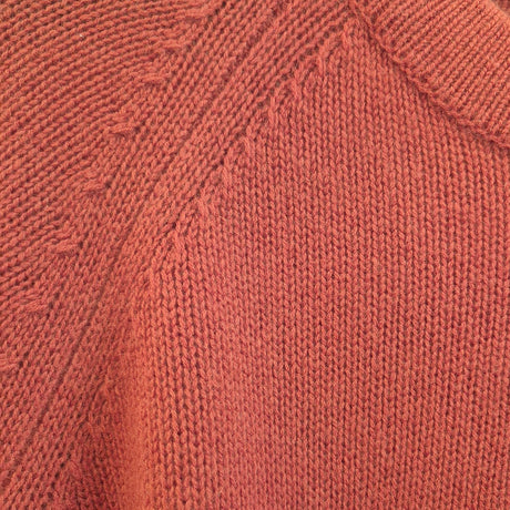 idyl Womens Cashmere Wool Funnel Neck Jumper - Orange (Chunky Knit Pullover Sweater)