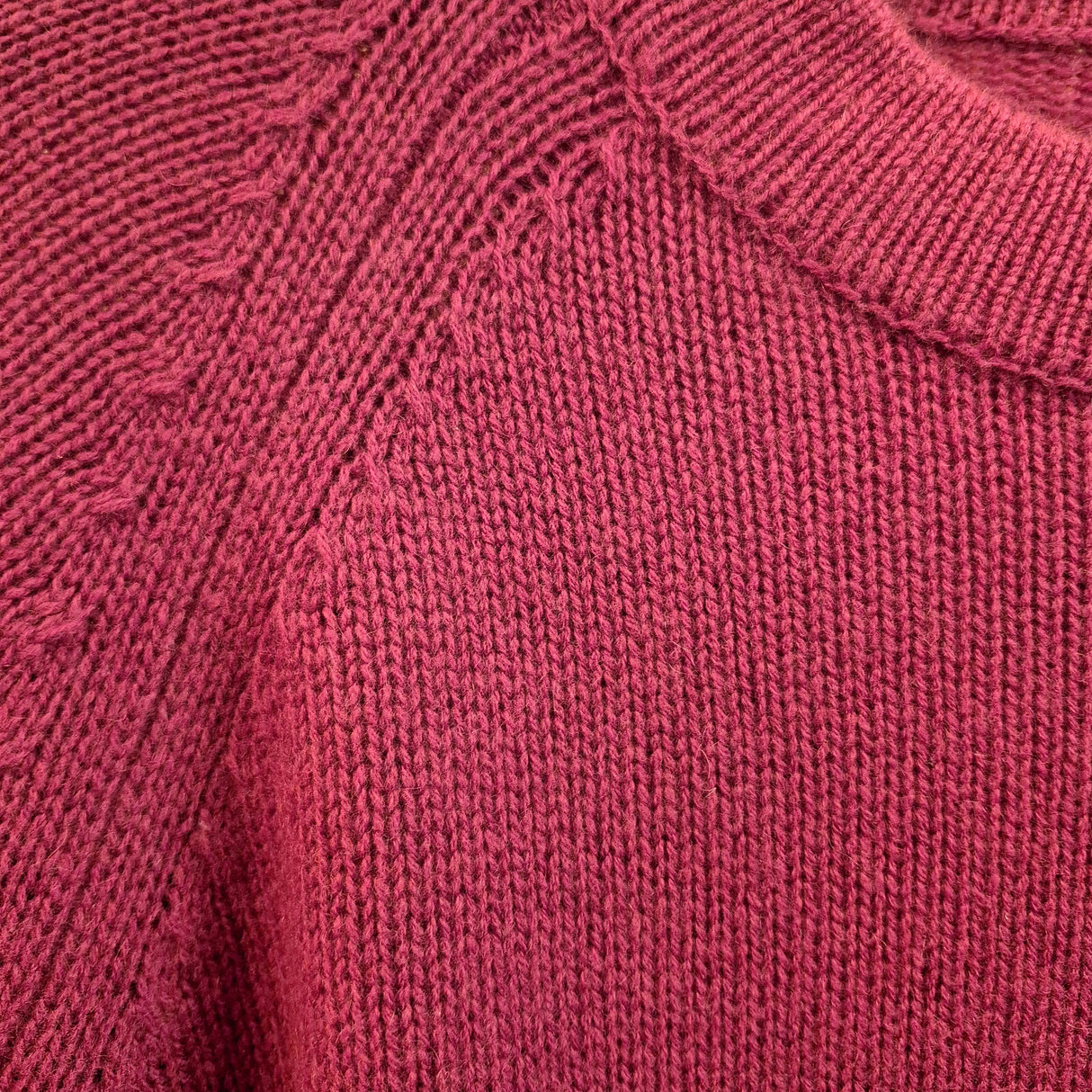 idyl Womens Cashmere Wool Funnel Neck Jumper - Red (Chunky Knit Pullover Sweater)
