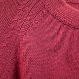 idyl Womens Cashmere Wool Funnel Neck Jumper - Red (Chunky Knit Pullover Sweater)