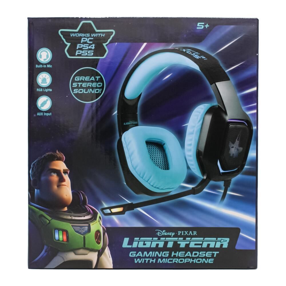 Disney Pixar Lightyear Wired Gaming Headset Headphones w/ Microphone For PC/PS4/PS5 5y+