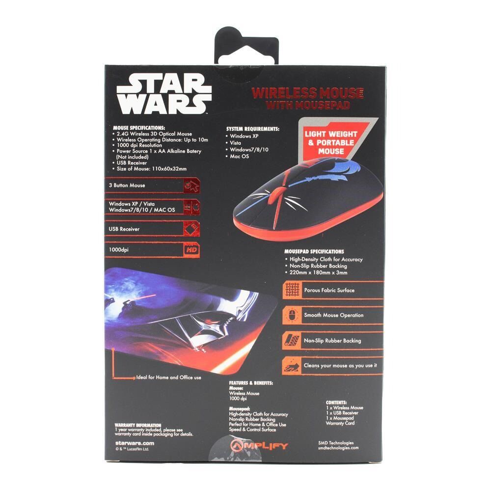 Disney Star Wars Bluetooth Wireless Computer Mouse w/ Mousepad