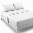 600 Thread Count Queen Egyptian Cotton Sheet Set - 1 Flat, 1 Fitted & 2 Pillowcases - White