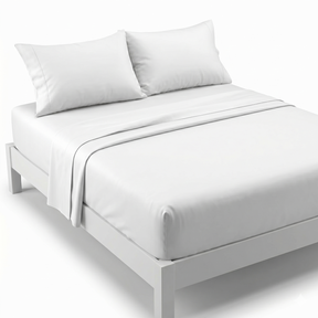 600 Thread Count Queen Egyptian Cotton Sheet Set - 1 Flat, 1 Fitted & 2 Pillowcases - White
