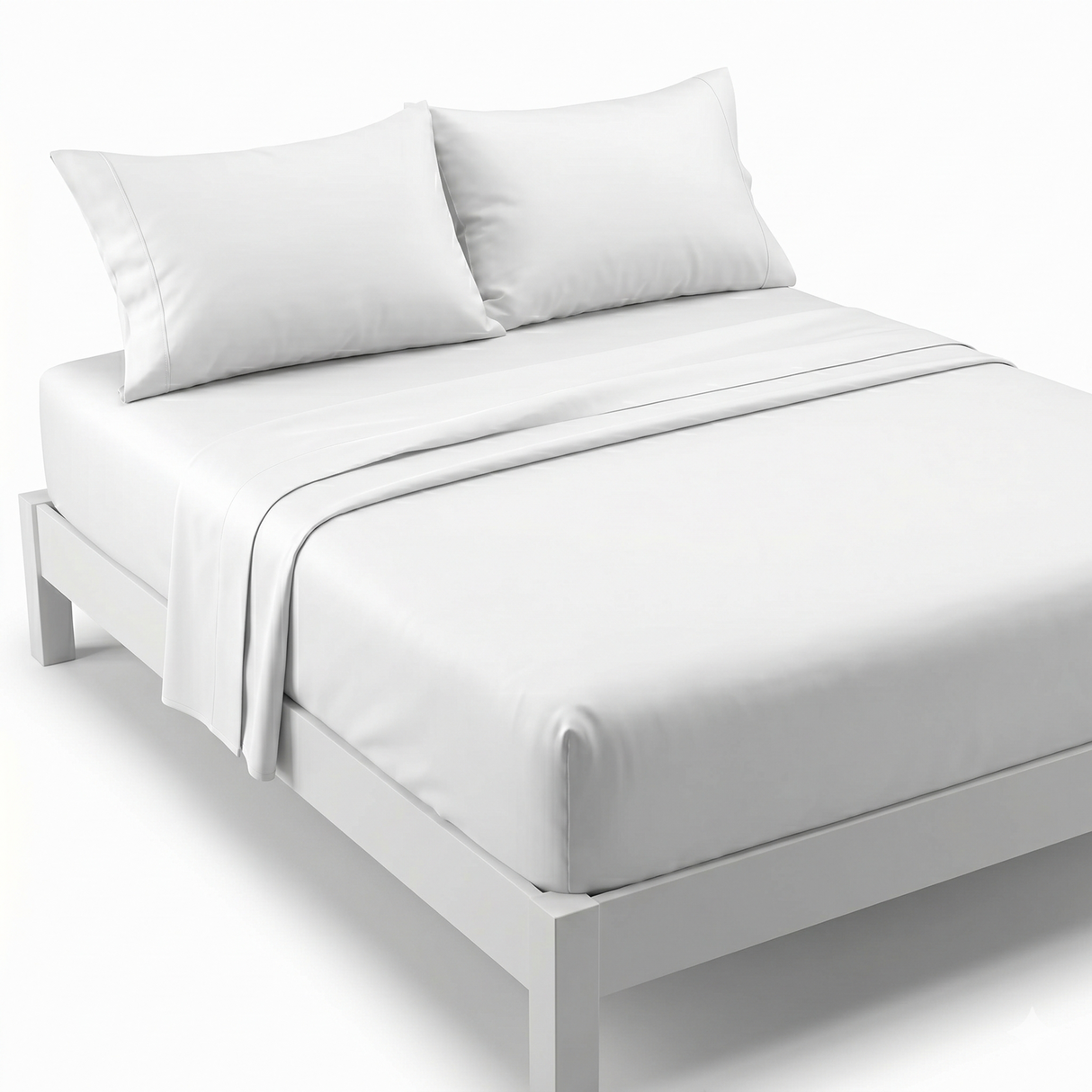 600 Thread Count Queen Egyptian Cotton Sheet Set - 1 Flat, 1 Fitted & 2 Pillowcases - White