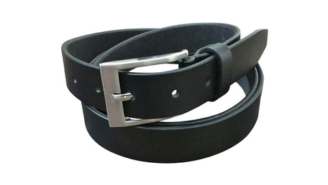 Jacaru 6010 Womens Leather Belt 30mm - Black (Silver Buckle & Gift Tin) - Black