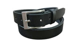 Jacaru 6011 Mens Leather Belt 40mm - Black (Silver Buckle & Gift Tin)