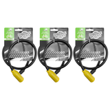 3x 80cm Bicycle Lock with Keys Pack (Bike & Scooter)