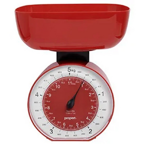 Propert 5kg Cardinal Mechanical Kitchen Scale in Red