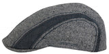 Stetson Manatee Mens Flat Cap - Grey (Herringbone Wool/Silk Golf Ivy Hat)