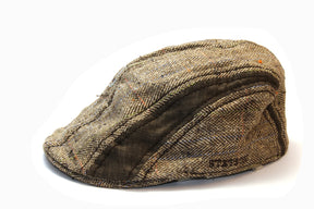 Stetson Mens Manatee Hat Flat Cap Ivy Golf Herringbone Wool Silk Linen - Beige