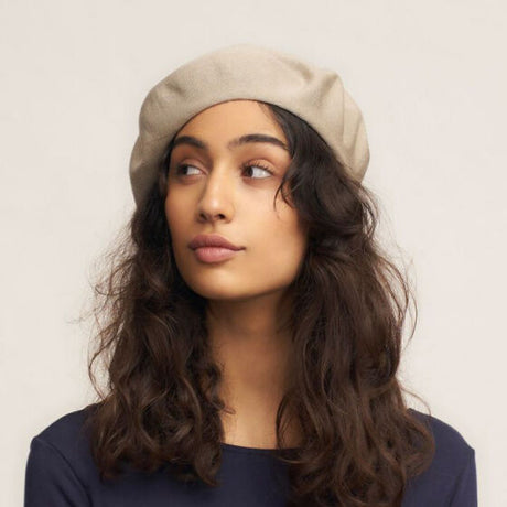 Laulhere Heritage Unisex Summer Cotton Beret - Grey Beige