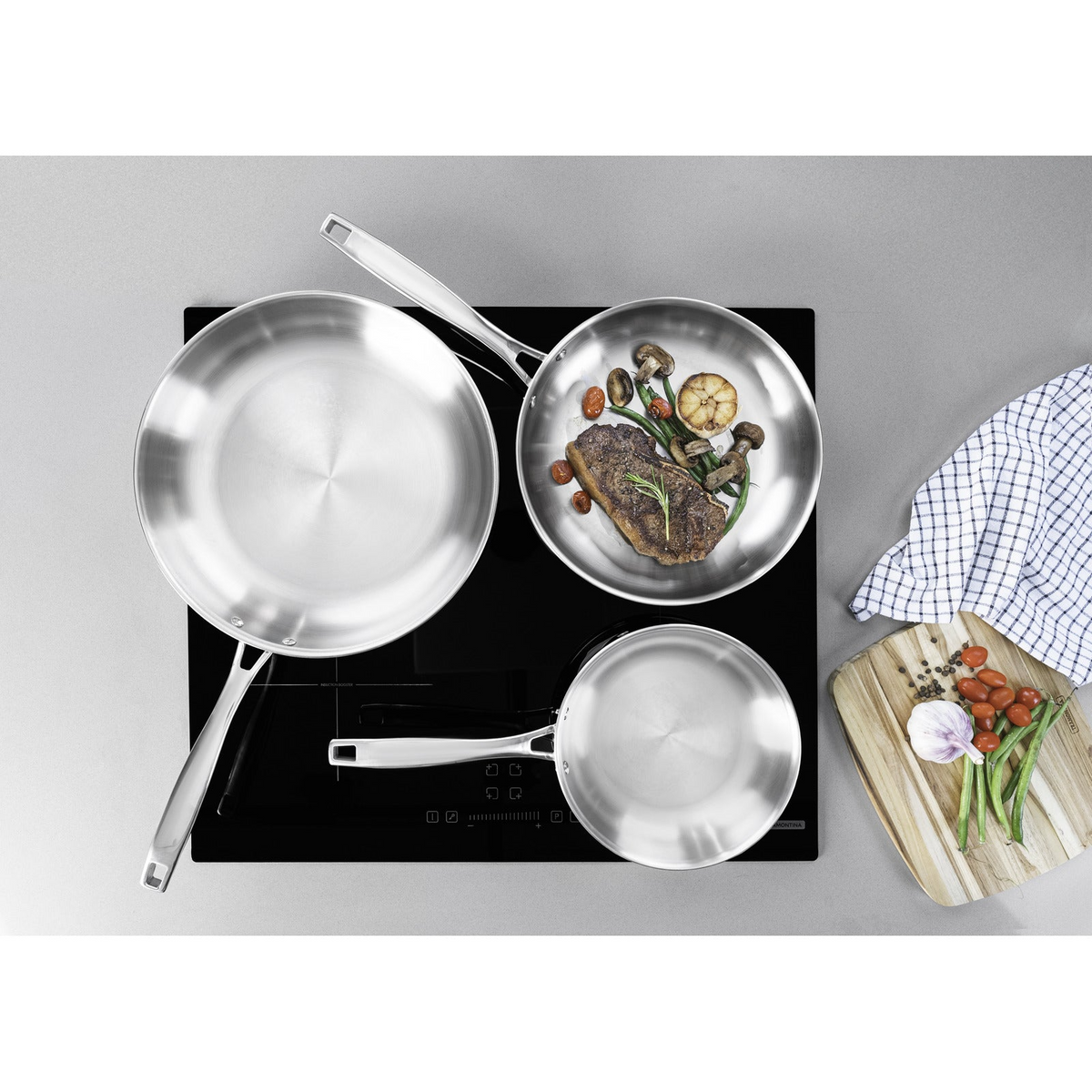 Tramontina 1.2L Grano Tri-Ply Stainless Steel Frying Pan 20cm in Silver