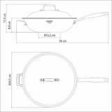 Tramontina 5.2L Grano Tri-Ply Stainless Steel Wok with Lid 32cm in Silver