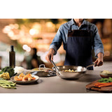 Tramontina 5.2L Grano Tri-Ply Stainless Steel Wok with Lid 32cm in Silver