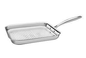 Tramontina Grano Stainless Steel Triply Griddle Skillet Pan 28cm 1.9L in Silver