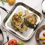 Tramontina Grano Stainless Steel Triply Griddle Skillet Pan 28cm 1.9L in Silver