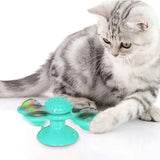 Cat Windmill Toy w/ 2-Compartment Spinning Interactive Suction Cup