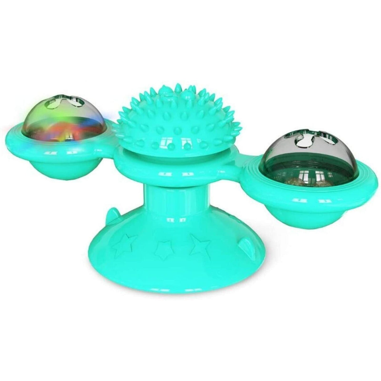 Cat Windmill Toy w/ 2-Compartment Spinning Interactive Suction Cup