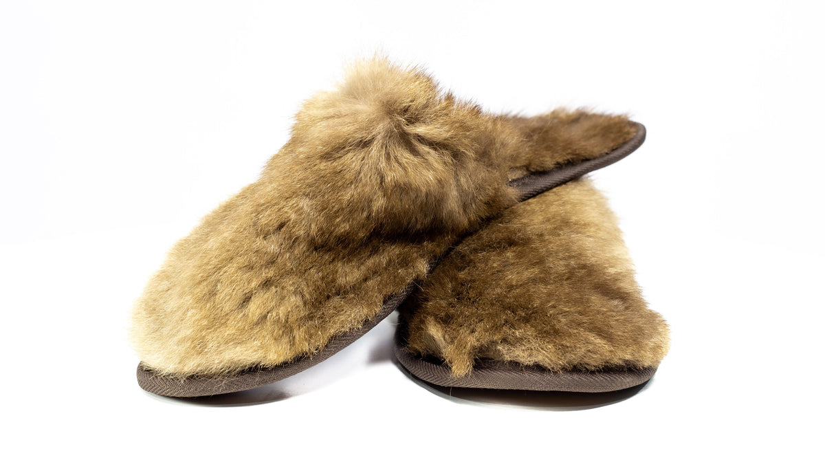 Jacaru 6264 Unisex Kangaroo Fur Slippers - Natural (Made in Australia)