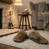 Jacaru 6264 Unisex Kangaroo Fur Slippers - Natural (Made in Australia)