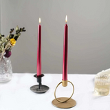48x Metallic Red Tapered Dinner Candles 25cm Bulk Pack - Unscented (Tall Wedding Table Candles)