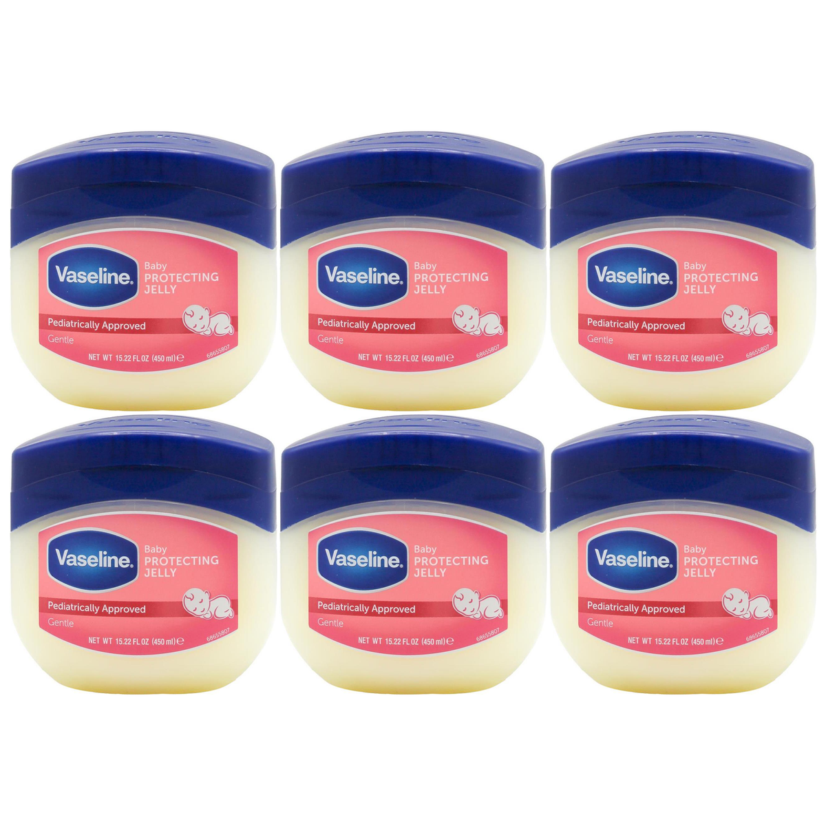6x Vaseline 450ml Baby Protecting Petroleum Jelly (Bulk Pack)
