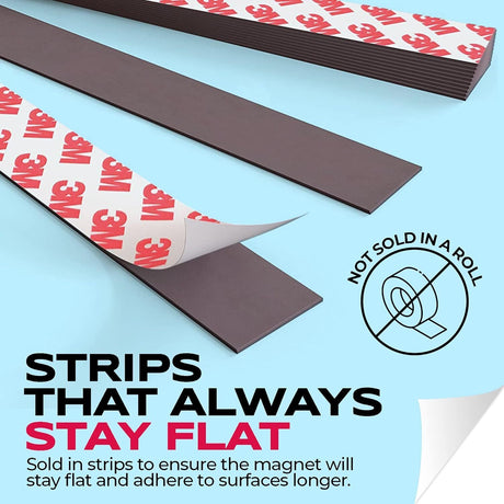 3M Magnetic Tape Strips w/ Adhesive Backing Fridge Strips - 1 Pack of 20