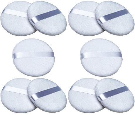 10x 4.5" Jumbo Extra Large Powder Puff 100% Pure Cotton Soft Fluffy Washable For Makeup