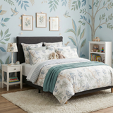 Renee Taylor Floral Vine Textured Cotton Slub Reversible Kids Quilt Cover Set (OEKO-TEX Certified)