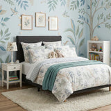 Renee Taylor Floral Vine Textured Cotton Slub Reversible Quilt Cover Set (OEKO-TEX Certified)