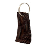 Jacaru 6412 Crocodile Leather Keyring - Brown (Genuine Australian Crocodile Backstrap Made in Australia)