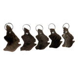 Jacaru 6415M Australia Map Kangaroo Fur Keyrings - 5 Pack (Made in Australia)