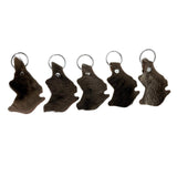 Jacaru 6415M Australia Map Kangaroo Fur Keyrings - 5 Pack (Made in Australia)