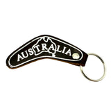Jacaru 6418 Boomerang Leather Keyring - Brown (Made in Australia)