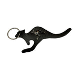 Jacaru 6419 Kangaroo Leather Keyring with Opal - Silver Plated Kangaroo (Made in Australia)