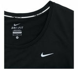 Nike Womens Dri-Fit Running Short Sleeve Gym T-Shirt - Black