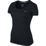 Nike Womens Dri-Fit Running Short Sleeve Gym T-Shirt - Black