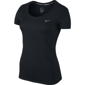 Nike Womens Dri-Fit Running Short Sleeve Gym T-Shirt - Black