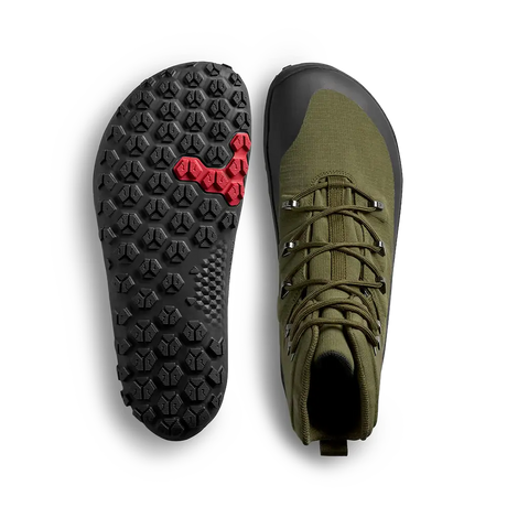 Vivobarefoot Mens Tracker Textile AT II Hiking Boots - Dark Olive (Waterproof Shoes)