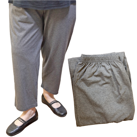 Womens 3/4 Length Pure Cotton Knit Loose Leggings Pants Bottoms Loose Fit