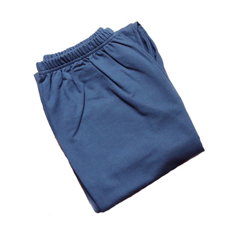 Womens 3/4 Length Pure Cotton Knit Loose Leggings Pants Bottoms Loose Fit - Navy