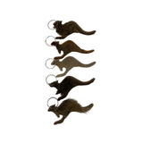 Jacaru 6509M Kangaroo Fur Keyrings - 5 Pack (Mixed Shades Made in Australia)