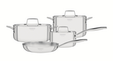 Tramontina 4pcs Grano Tri-Ply Stainless Steel Cookware Set with Lids in Silver