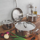 Tramontina 4pcs Grano Tri-Ply Stainless Steel Cookware Set with Lids in Silver