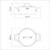 Tramontina 4pcs Grano Tri-Ply Stainless Steel Cookware Set with Lids in Silver